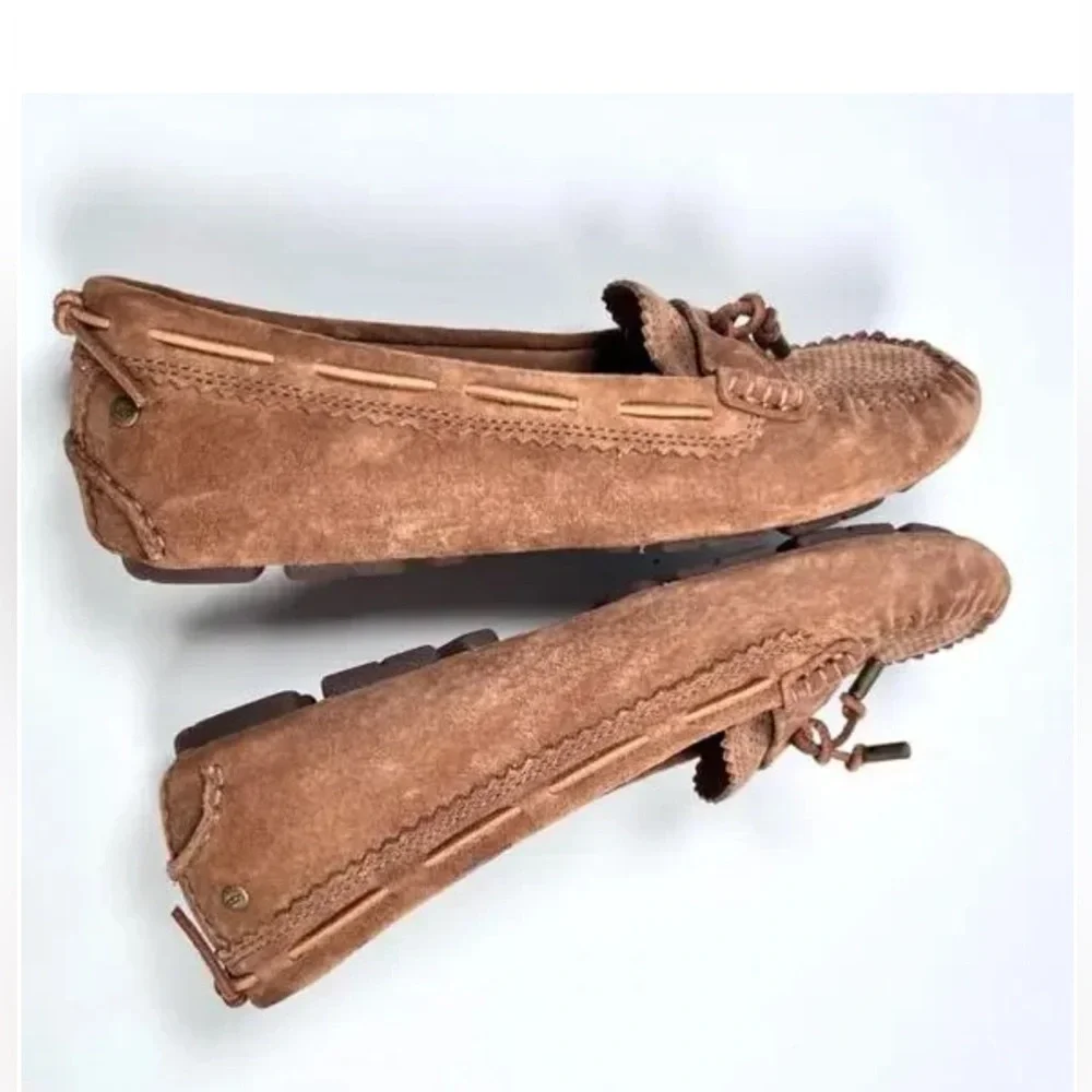 UGG Women's Chestnut Suede Moccasin Loafers Size 6.5 - Picture 7 of 10